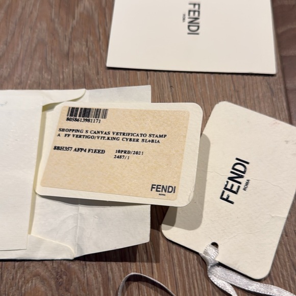 Preloved Fendi Blue and White Canvas Tote Bag - Picture 13 of 16